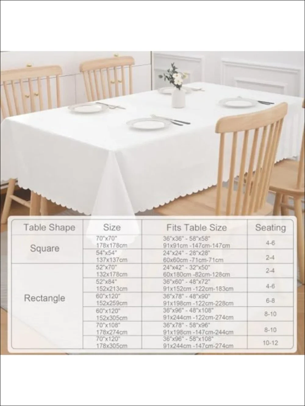Waterproof Heavy Duty Vinyl Tablecloth 60x84 Rectangle